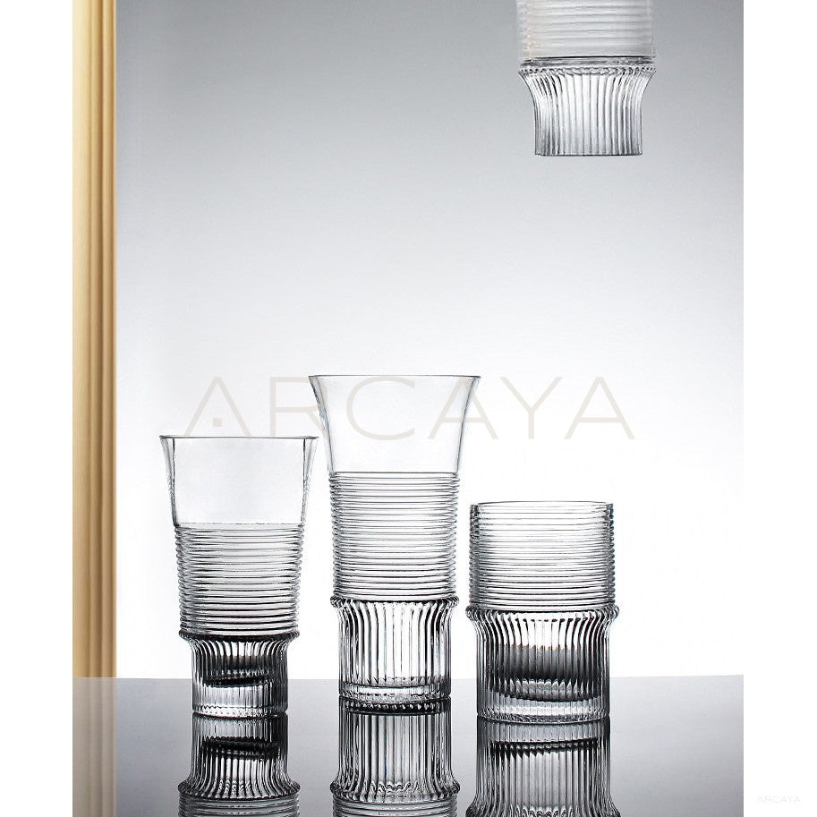 Clear Modern Medium Glass Vase in detail