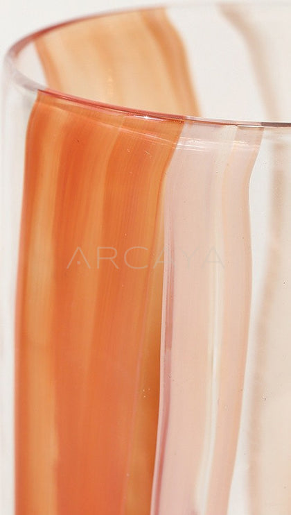 Minimalist Striped Clear Glass Vase - scene