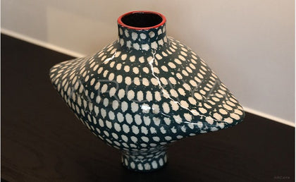 Dadan Hand Painted Geometric Vase Dining - scene
