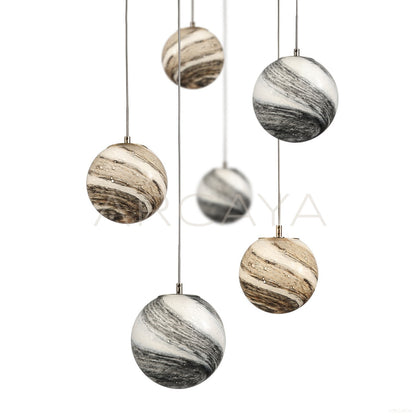 Stone Planet Single Globe Pendant Light 60184 - scene