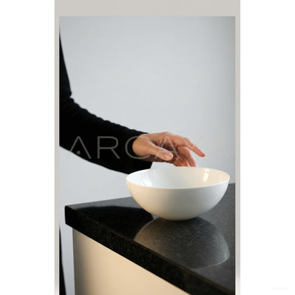 Sunxun Collab Pure White Ceramic Conical Bowl - scene