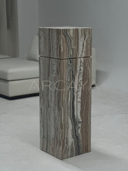 Sculptural Stone Pedestal Table - scene