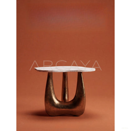 Gilded Sculpture Marble Side Table - scene