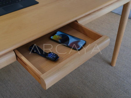 Custom Beech Writing Desk - detail