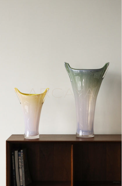 Mid Century Gradient Glazed Glass Vase - scene