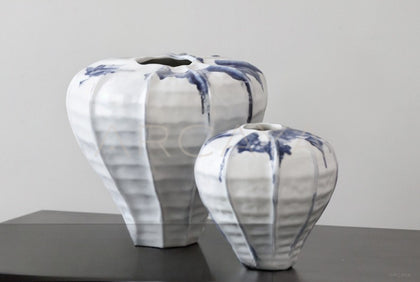 Chinese Jingdezhen Large White Jar Vase - scene