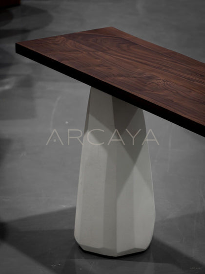 Black Walnut Microcement Base Long Table - detail
