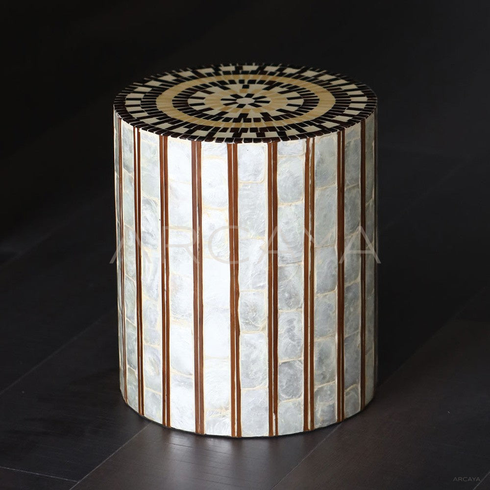 Shell Inlay Mobile Side Table - main