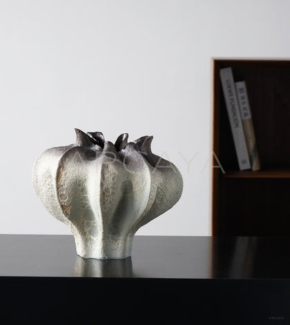 Wabi Sabi Hand Pinched Textured Ceramic Vase - scene
