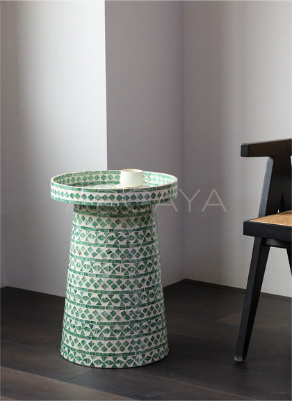Nanyang Shell Inlay Mobile Side Table - scene