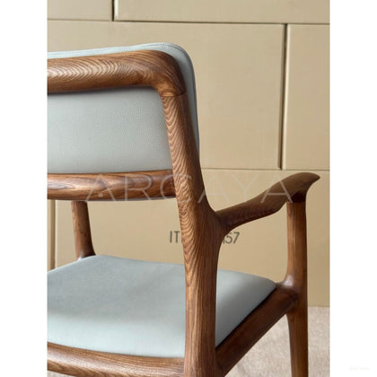 North American Ash Leather Dining Chair - scene
