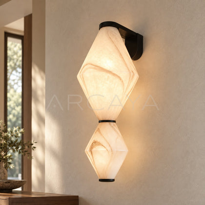 Stone Texture Double Diamond Wall Light 96367 - main