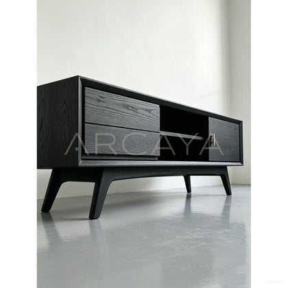 Ash Wood Tv Stand - scene
