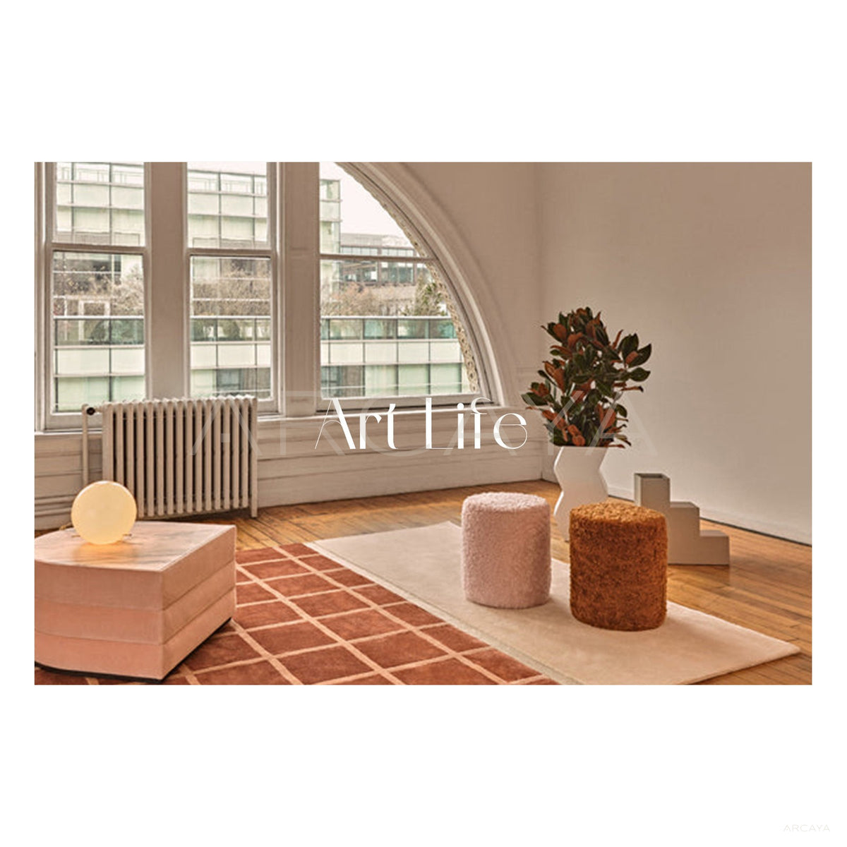 Terracotta Fine Check Patchwork Rug Dsm P014 C02 in detail