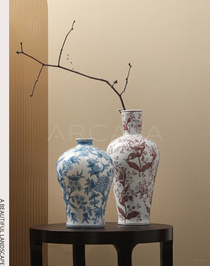 Blue White Porcelain Large Jar Vase - scene