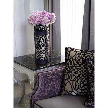 Purple Velvet Italian Sofa - scene