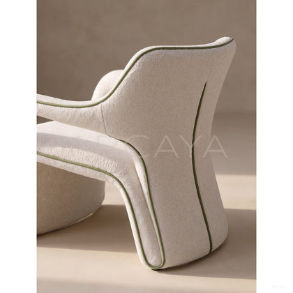 Minimalist Oriental Fabric Lounge Chair - scene