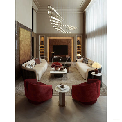 Hottop Ruiti Red Accent Chair - scene