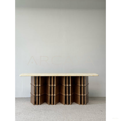Gold Brown Irregular Marble Long Console - scene