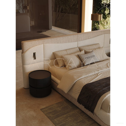 Master Bedroom Wide Headboard Bed - scene