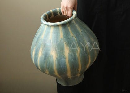 Wabi Sabi Jingdezhen Earthen Jar Vase Large - scene