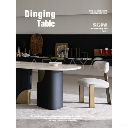 French Travertine Dining Table - scene