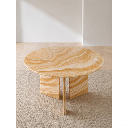 Caramel Stone Pattern Dining Table - scene