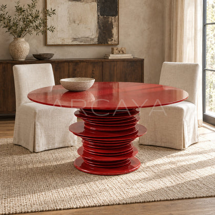 Custom High Gloss Art Round Table - scene