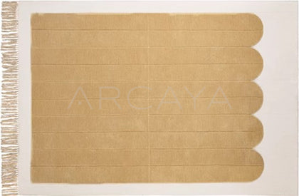 Light Yellow Stripe Fringe Rug Dsm P030 F - scene