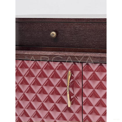 Italian Wine Red Diamond Relief Sideboard - scene
