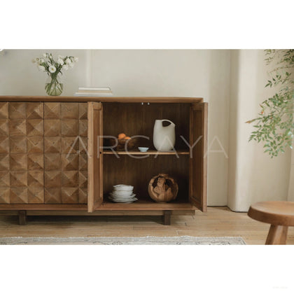 Reclaimed Wood Zoned Storage Cabinet - scene