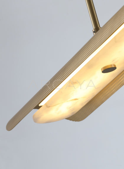 Linear Gold Rim Alabaster Pendant Light 21850 - scene