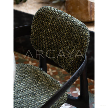Solid Wood Curved Dining Chair - scene