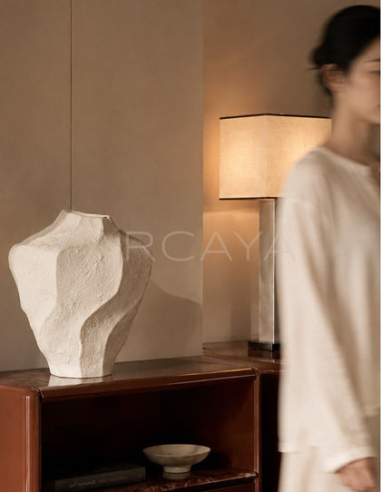 Handmade Rock Texture Ceramic Vase Dining - scene