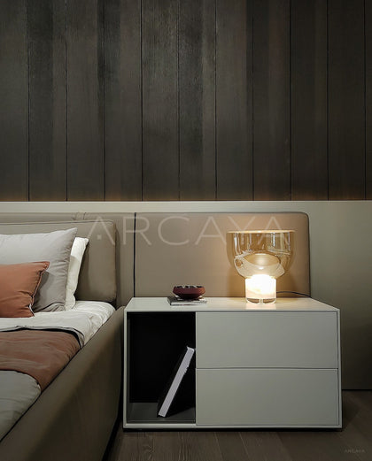 Gold Double Glass Bowl Table Lamp 10872 - scene