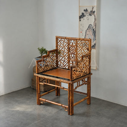 Fretwork High Back Bamboo Armchair - main
