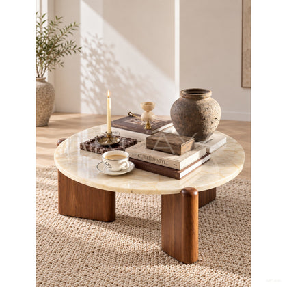Ice Age Glacier Marble Coffee Table - scene