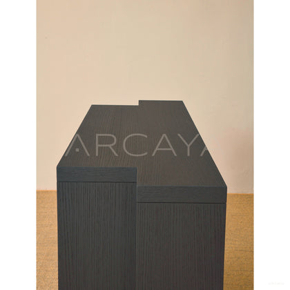 Old Money Oak Entryway Cabinet Sideboard - scene