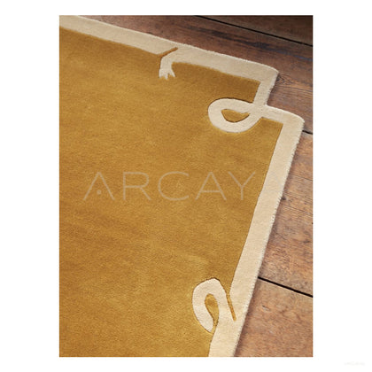 Mustard Ribbon Border Rug Dsm P019 C05 - scene