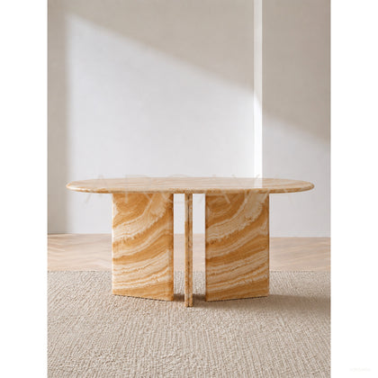 Caramel Stone Pattern Dining Table - scene