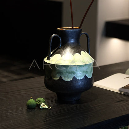 Dadan Double Ear Hand Painted Art Vase - main