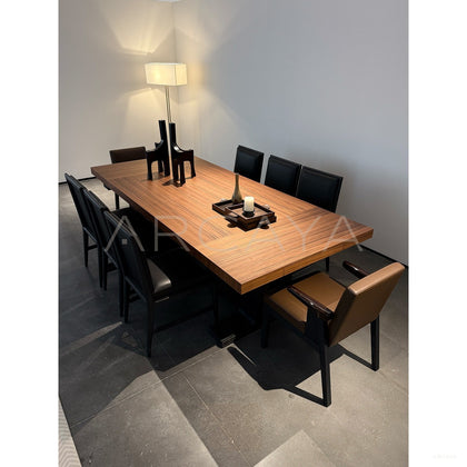 Dark Wood Grain Quiet Piece — Dining Table - scene