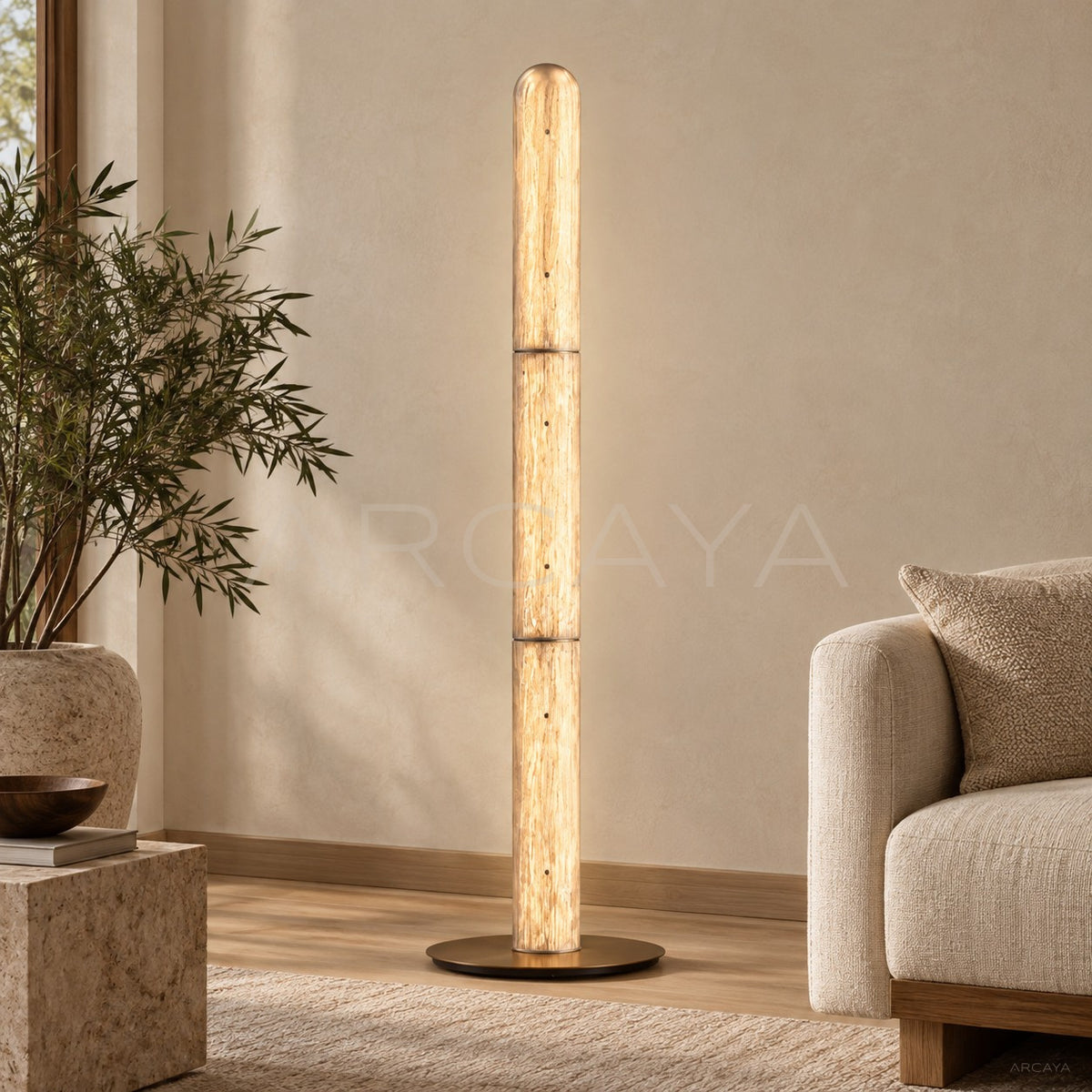 Gold Thread Glass Column Floor Lamp 23068 - main