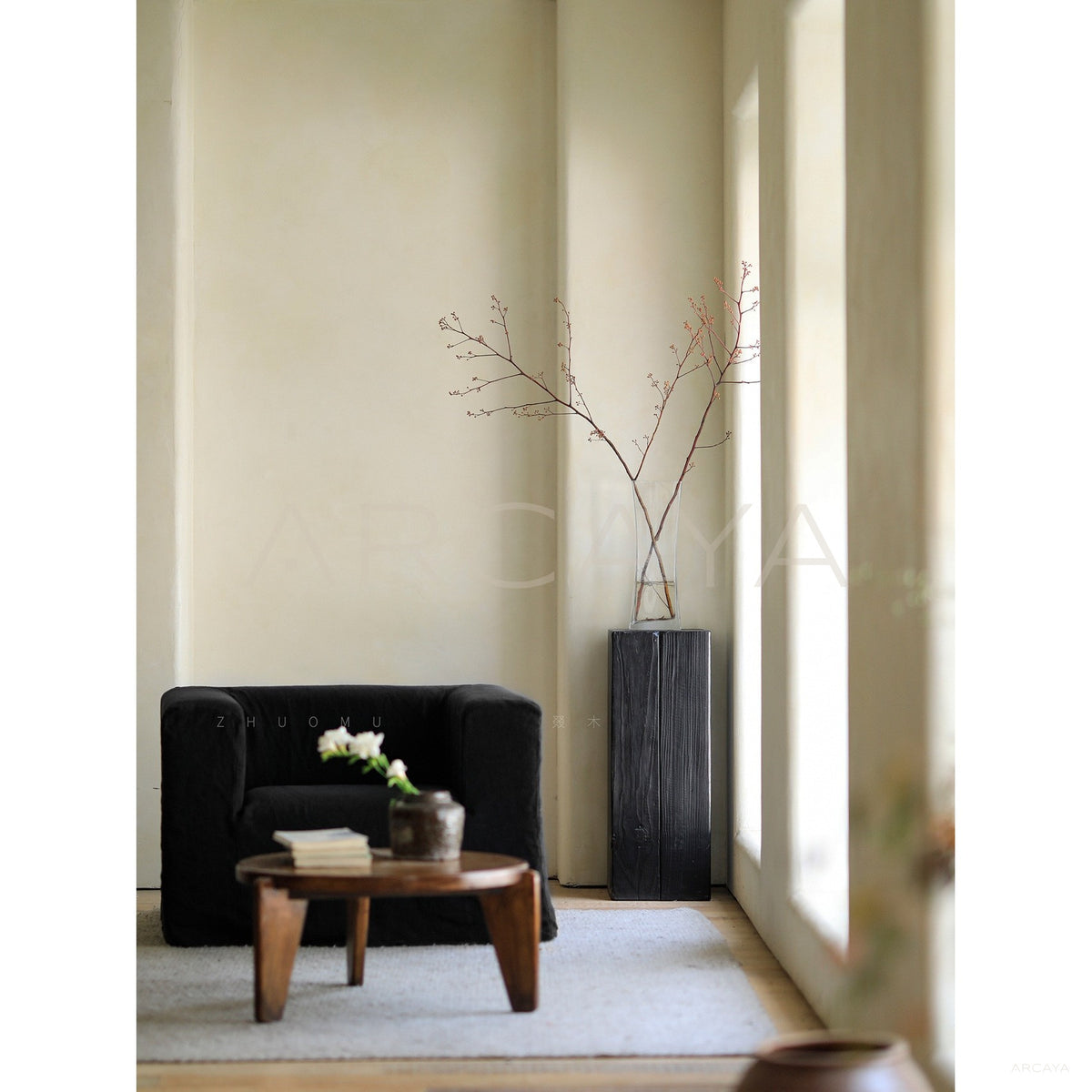 Reclaimed Wood Flower Stand — Side Table in detail