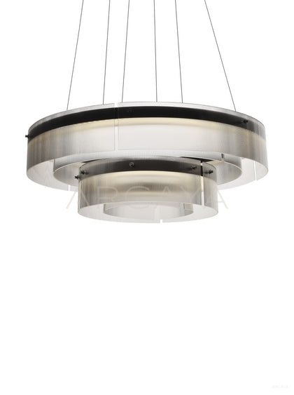 Ribbed Glass Ring Double Pendant Light 21840 - scene