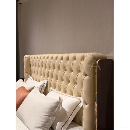 Bella Italian Leather Bed - scene