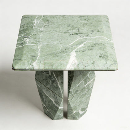 Aston Alpine Green Mid Century Marble Side Table - scene