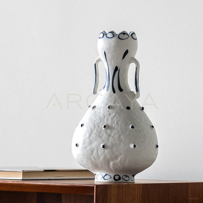 Dadan Hand Painted Dot Double Ear Vase - main