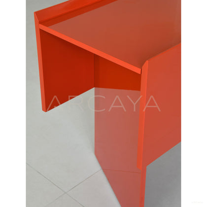 Chinese Red Lacquer Japanese Minimalist Sideboard - scene