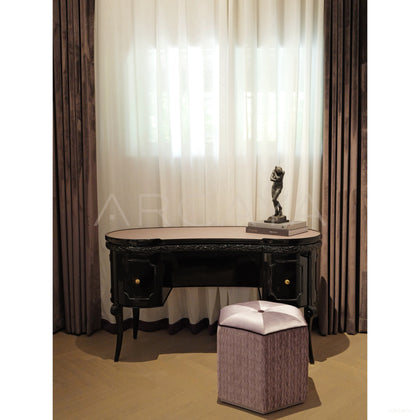 Pleated Purple Art Pouf - scene